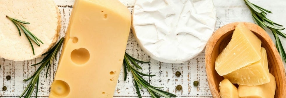 Display of cheeses