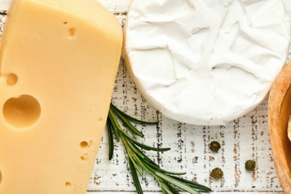 Display of cheeses